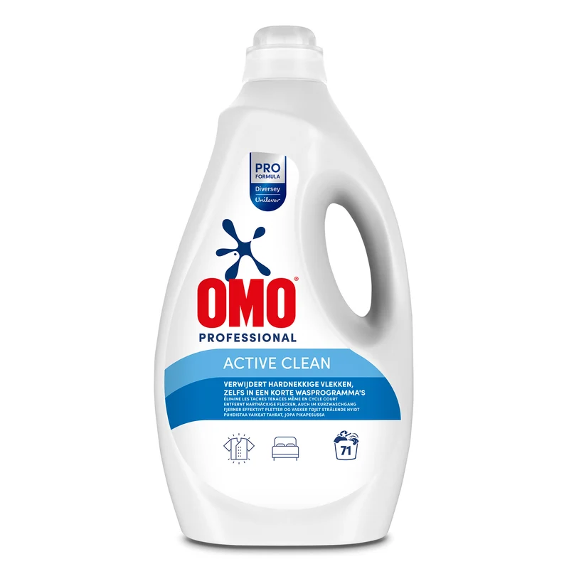 Omo Professional Active Flüssiges Vollwaschmittel mit Aktiv-Formel für verstärkte Flecklösekraft