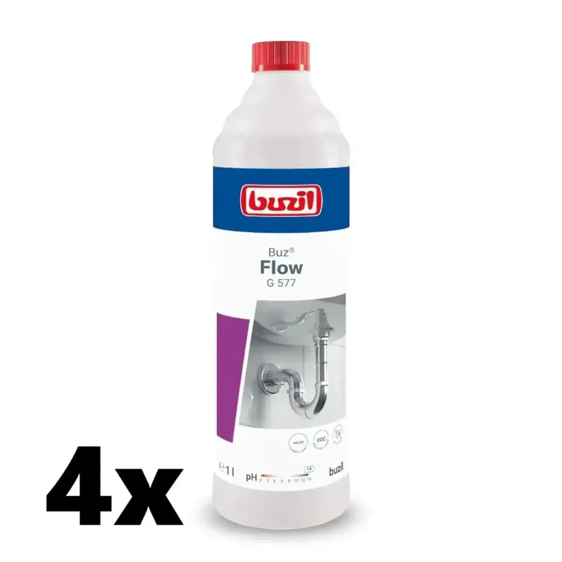 Buzil Buz Flow G577 Abflussreiniger Rohrreiniger 1l 4 Stück