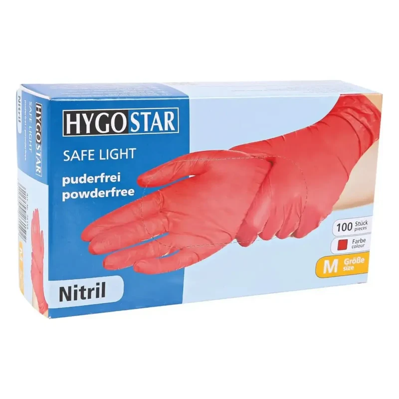 Hygostar "Safe Light" Nitril-Handschuhe Rot 100 Stück