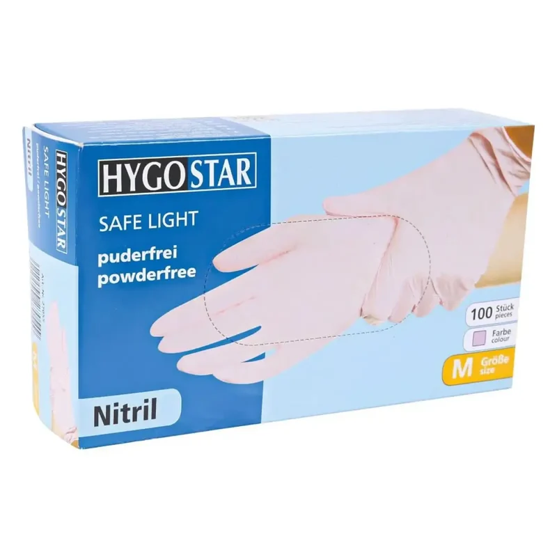 Hygostar "Safe Light" Nitril-Handschuhe Rosa 100 Stück