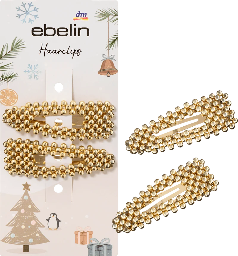 ebelin Haarclips goldene Perlen, 2 St