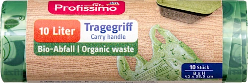 Profissimo Müllbeutel 10 l mit Tragegriff aus Biofolie, 10 St