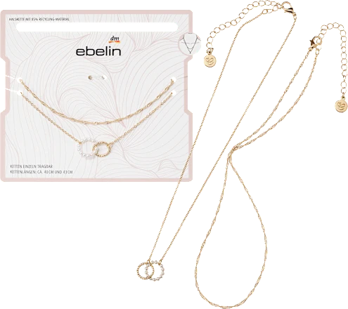 ebelin Halsketten Gold-Optik, 2 St