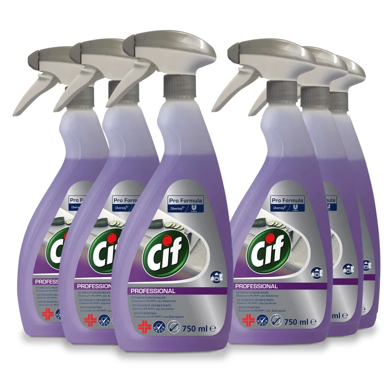 Cif Desinfektionreiniger, Oberflächereiniger Küchenreiniger 0,75Lx6