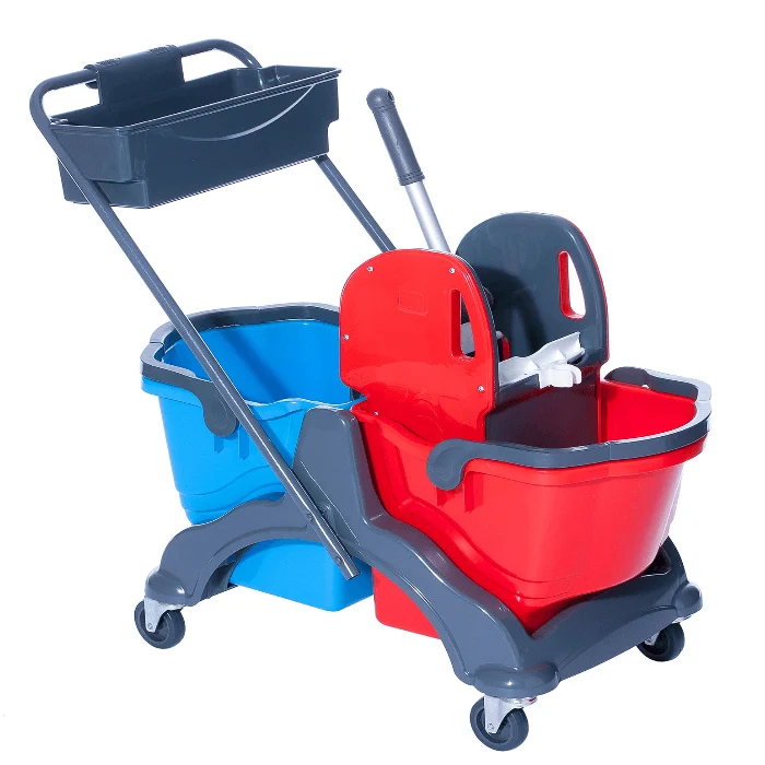 Floorstar DOFA20DKB Doppelfahrwagen 17l mit Deichsel Wanne BASIC