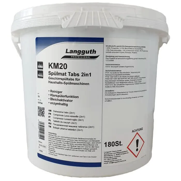 Langguth KM20 Spülmat Tabs 2in1 180 Stk. Spülmaschinentabs