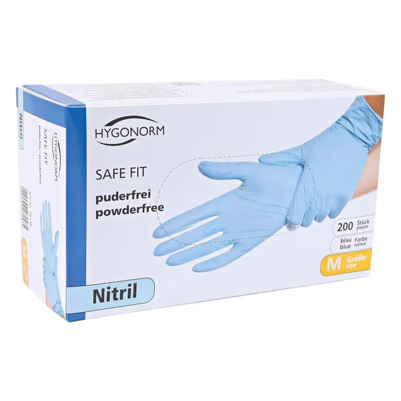 Hygonorm "Safe Fit" Nitril-Handschuhe Blau 200 Stück