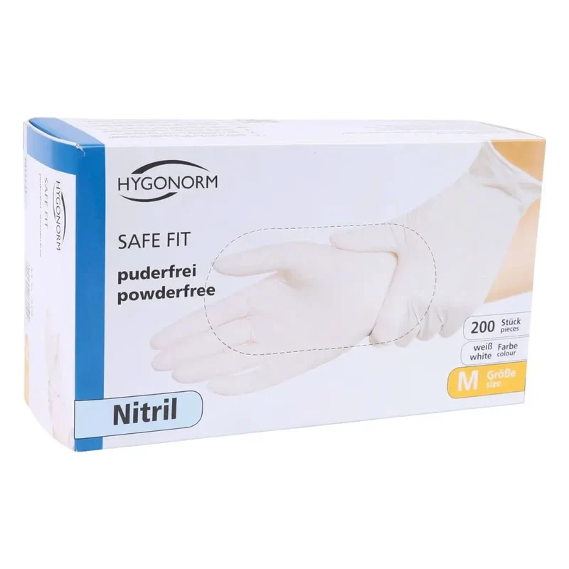 Hygonorm "Safe Fit" Nitril-Handschuhe Weiß 200 Stück
