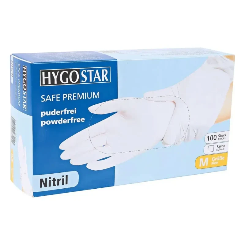 Hygostar "Safe Premium" Nitril-Handschuhe Weiß