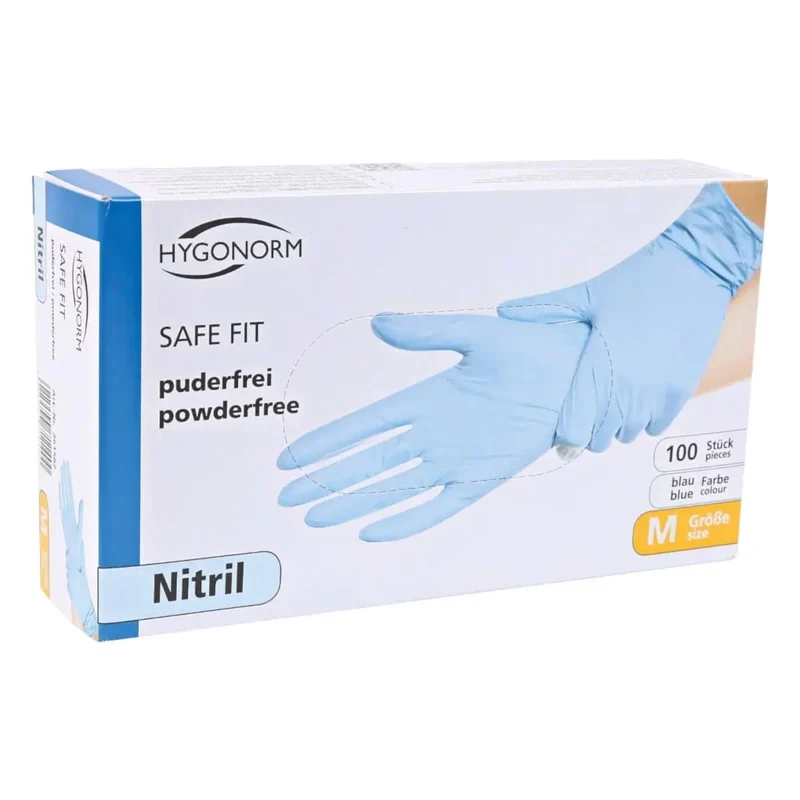 Hygonorm "Safe Fit" Nitril-Handschuhe Blau 100 Stück