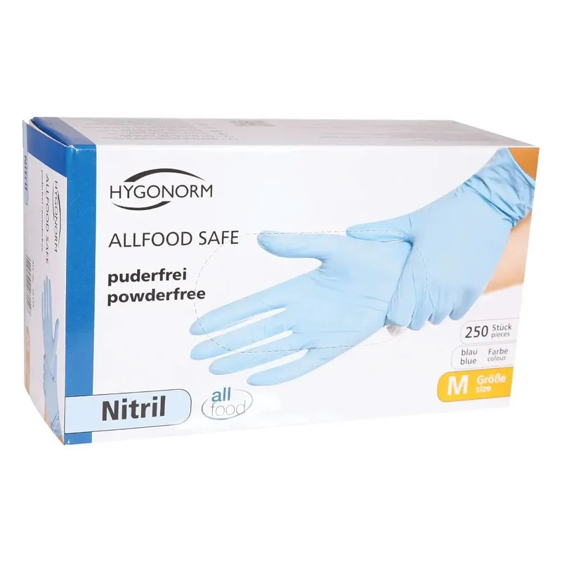 Hygonorm "Allfood Safe" Nitril-Handschuhe Blau 250 Stück