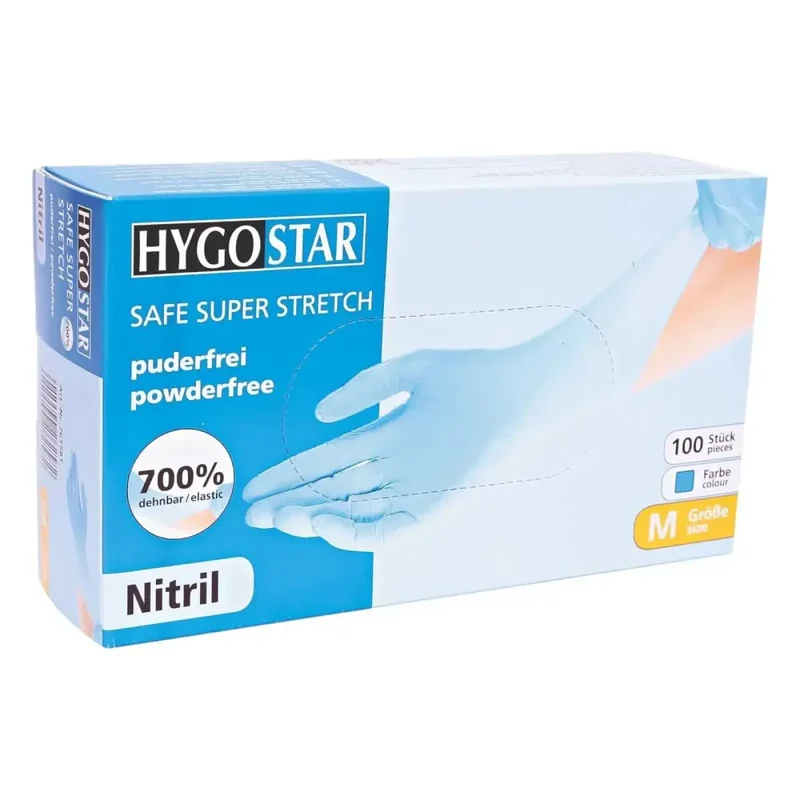 Hygostar Nitril-Handschuhe Safe Super Stretch Blau 100 Stück