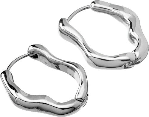 ebelin Creolen organisch, Silber-Optik, 2 St