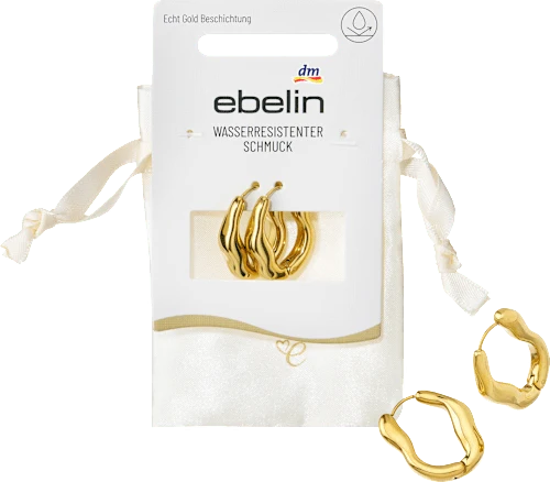 ebelin Creolen organische Form wasserfest, Gold-Optik, 2 St