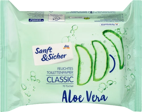 Sanft&Sicher Feuchtes Toilettenpapier Aloe Vera Classic, 70 St