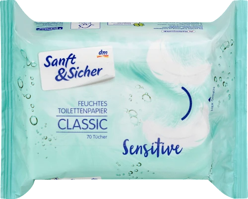 Sanft&Sicher Feuchtes Toilettenpapier Classic Sensitive, 70 St