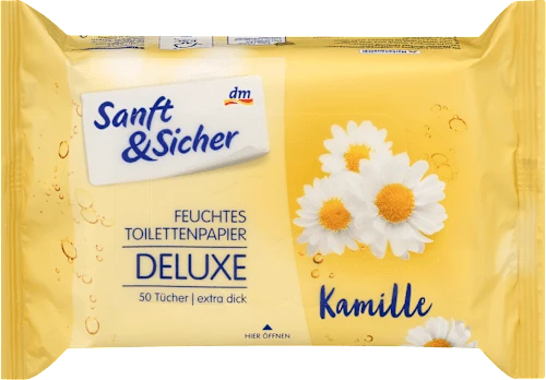 Sanft&Sicher Feuchtes Toilettenpapier Deluxe Kamille, 50 St