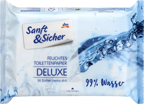 Sanft&Sicher Feuchtes Toilettenpapier 99%Wasser, 50 St
