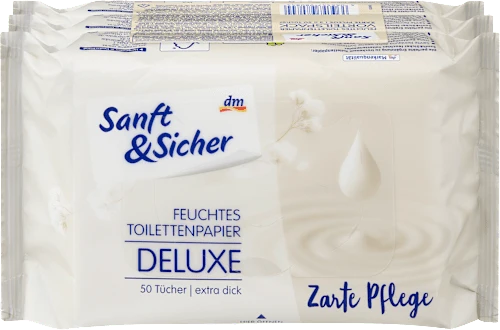 Sanft&Sicher Feuchtes Toilettenpapier Zarte Pflege (3x50 St), 150 St