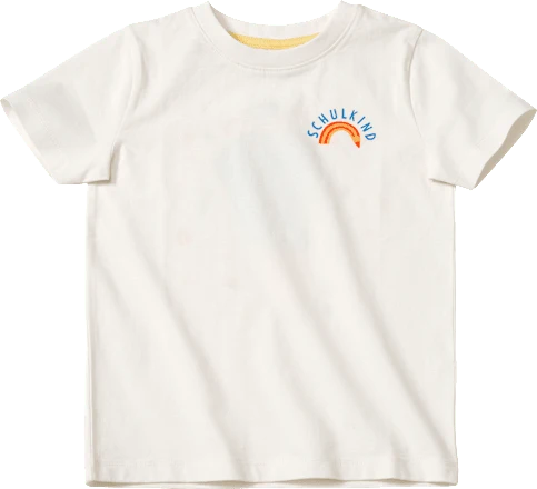 ALANA T-Shirt mit Schultüten-Rückenprint, weiß, Gr. 128, 1 St