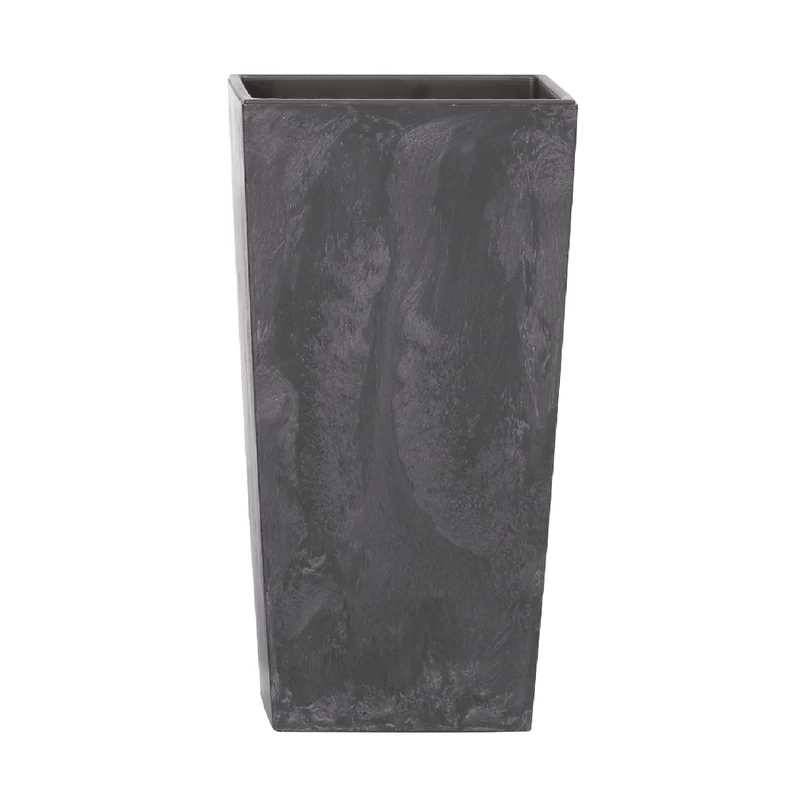 Urbi Square Effect Blumentopf Pflanzkübel Beton-Design 2in1 inkl. Pflanztopf Kunststoff (400mm, Anthrazit)
