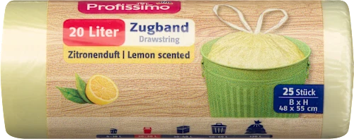 Profissimo Müllbeutel 20 l mit Zugband & Zitrusduft, 25 St
