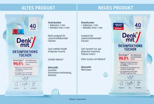 Denkmit Desinfektionstücher für Flächen, 40 St