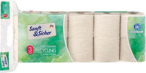 Toilettenpapier Recycling 3lagig (10x220 Blatt), 10 St