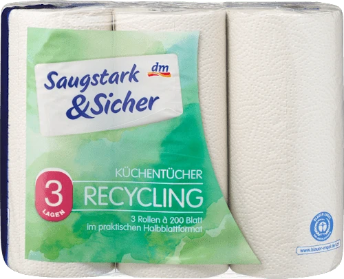 Küchentücher Halbblatt Recycling 3-lagig (3x200 Blatt), 3 St