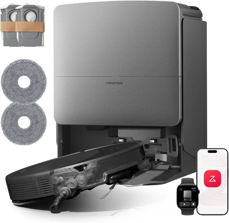roborock Saros 20 Set Saugroboter mit Wischfunktion – 36.000 Pa, 7,98 cm Bauhöhe