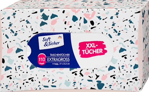 Taschentücher Box mit extra großen Taschentüchern, 110 St