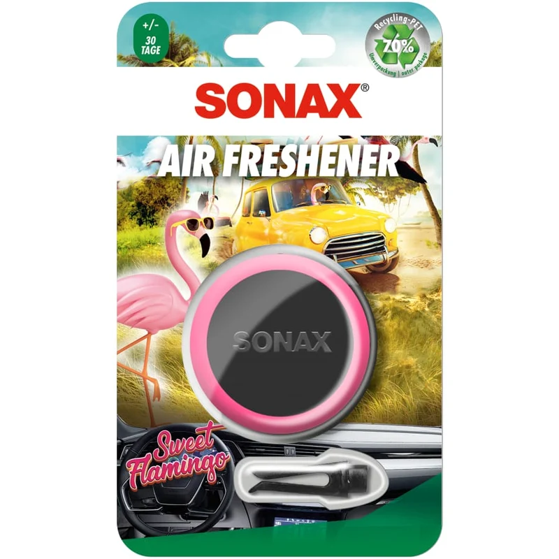 SONAX Air Freshener Lufterfrischer, erfrischend kühler Duft – Sweet Flamingo