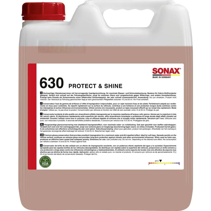SONAX Protect & Shine Hochglanzversiegelung – 10 Liter - Kanister