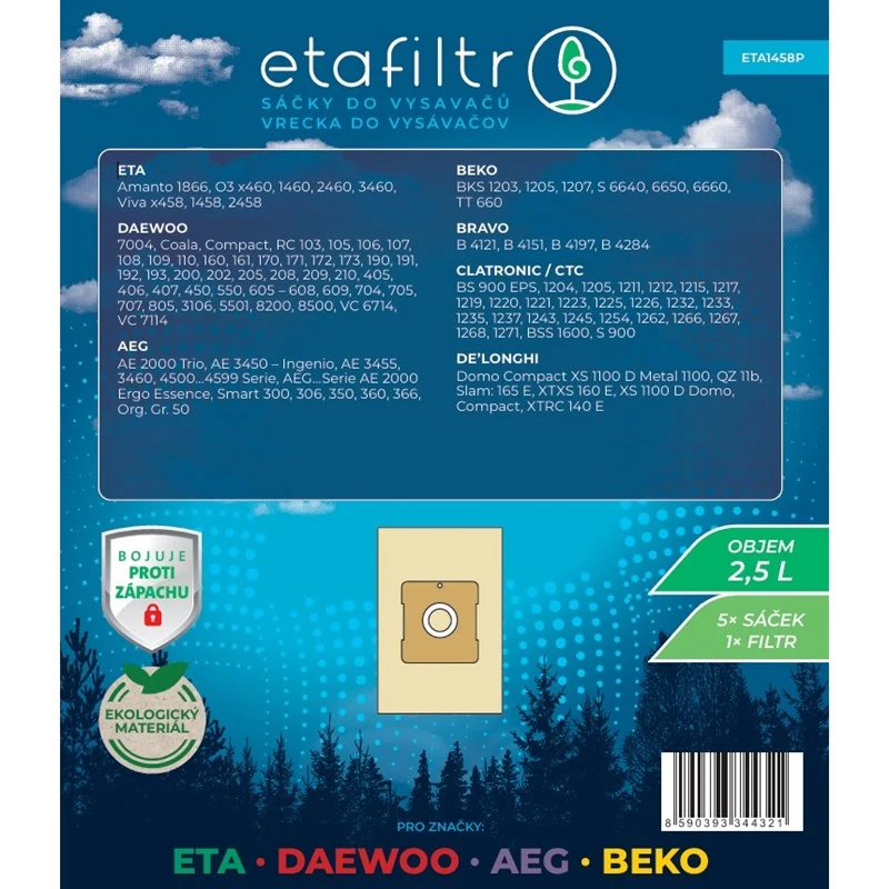 Staubsaugerbeutel ETA ETA 1458 (5 Stk.) braun