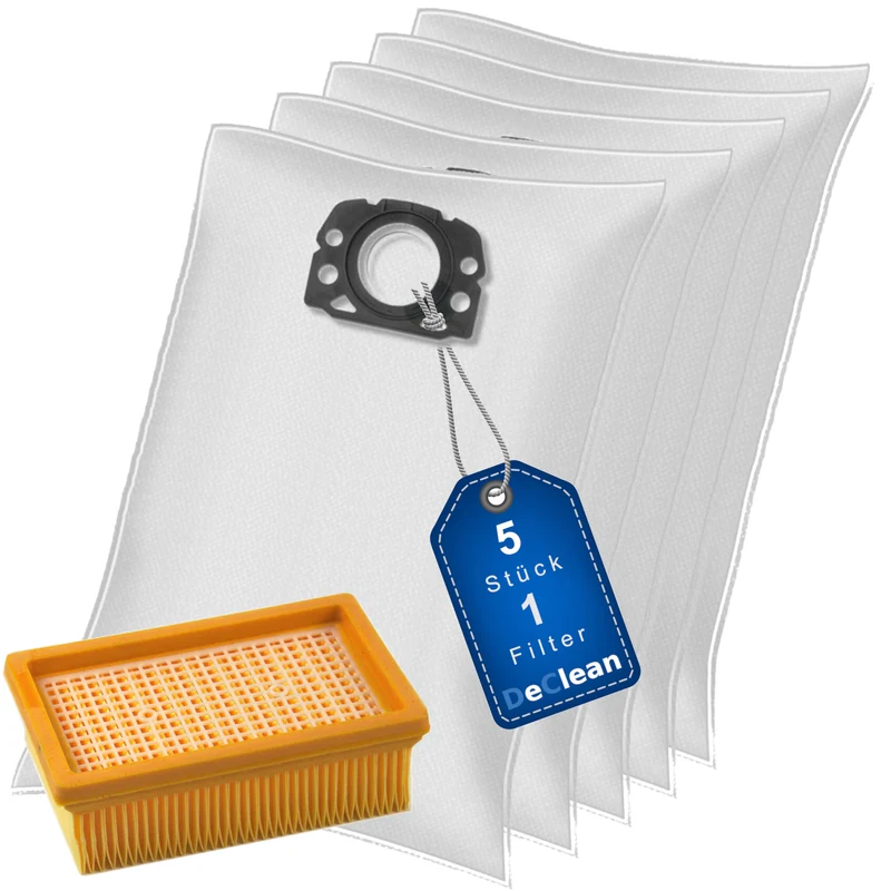 5 Staubsaugerbeutel kompatibel mit Kärcher Vliesfilterbeutel KFI 487, 2.863-006.0