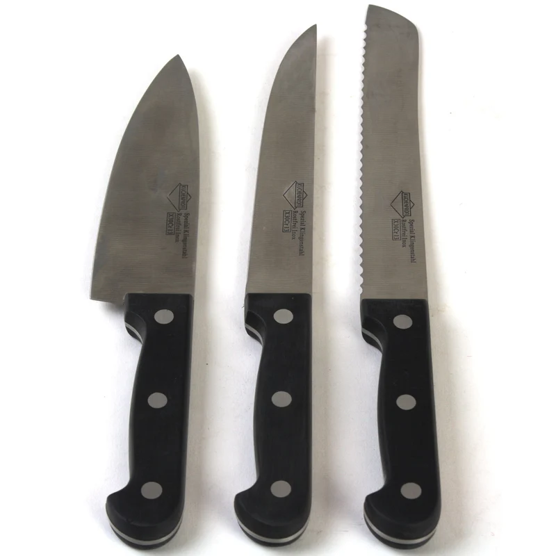 KÜCHENPROFI Küchenmesser Messer Set 3tlg groß Kochmesser Brotmesser Fleischmesser