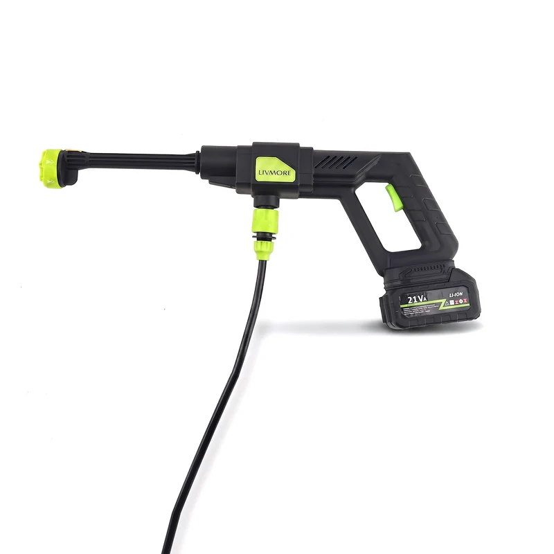 Portable Car Wash Water Gun Accessories: Charger *1, aa battery *2? foam bottle *1, 5-meter water pipe, inner six-wrench *1, filter screen *1, adapter *1, bottle socket *1, long rod six-in-one nozzle *1, water pipe clamp *1 Color:black power:300w peak pr