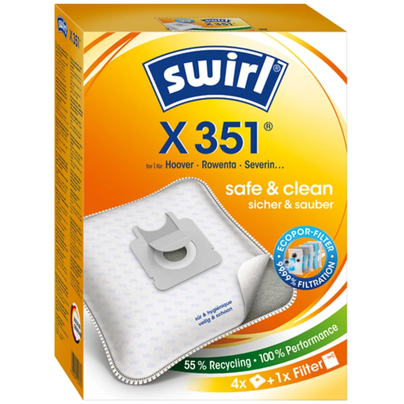 Staubsaugerbeutel kompatibel mit Swirl, Hoover, Moulinex
