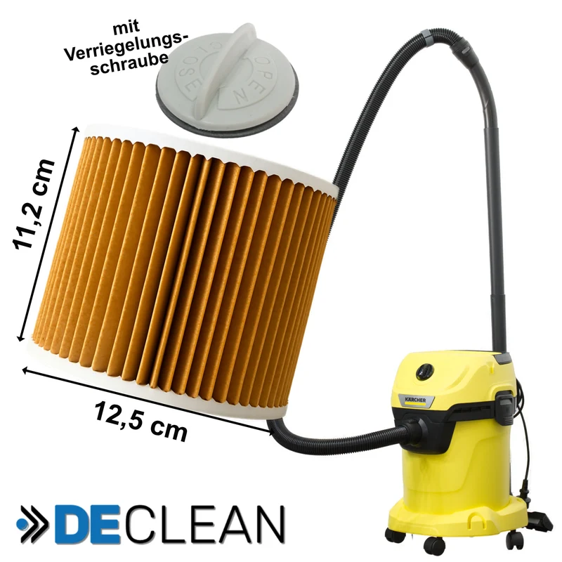 DeClean Filter kompatibel mit Kärcher WD2, WD3, SE4001, SE4002, KWD1-3, MV2, MV3