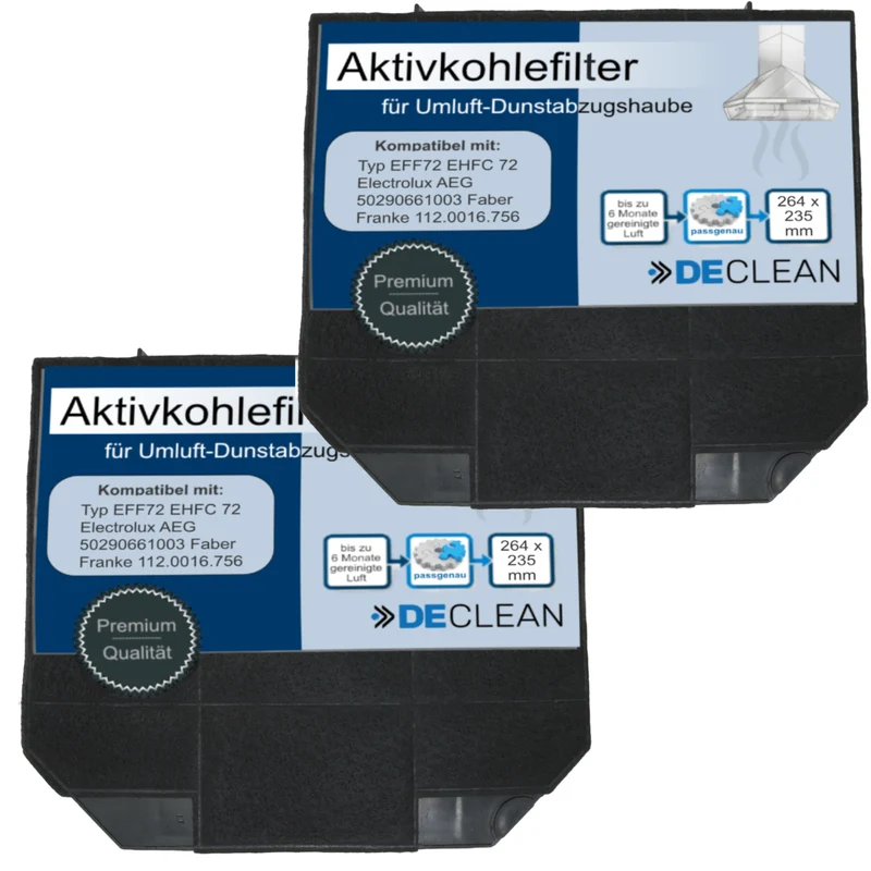 2 Aktivkohlefilter kompatibel mit Bosch, Siemens, AEG 00668491 EFF72 Faber
