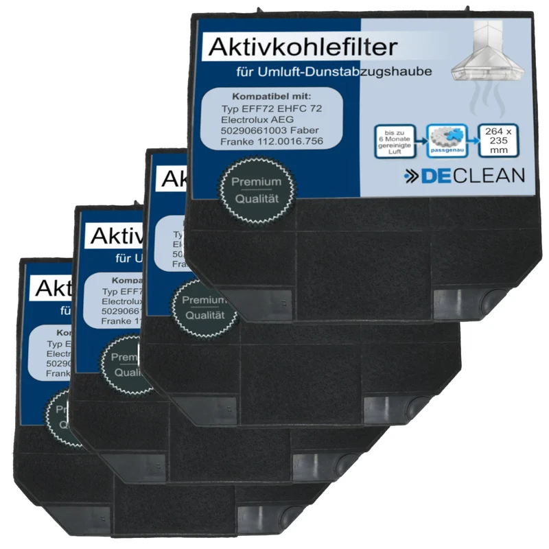 4 Kohlefilter kompatibel mit AEG, Bosch, Zanker Juno 50290661003 EFF72
