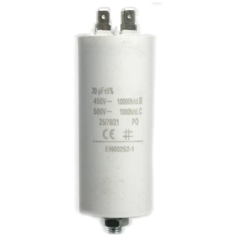 Motorkondensator 450V 20,0µF mit Steckanschluss