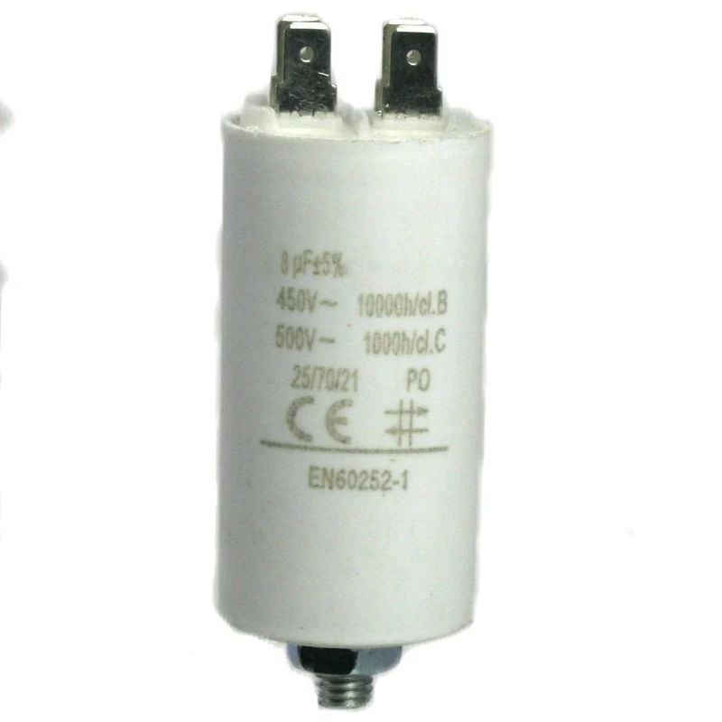Motorkondensator 450V 8,0µF mit Steckanschluss