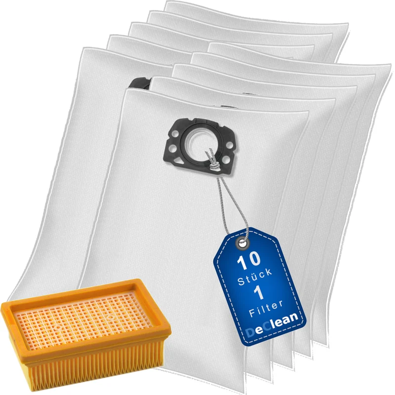 10 Staubsaugerbeutel kompatibel mit Kärcher Vliesfilterbeutel KFI 487, 2.863-006.0