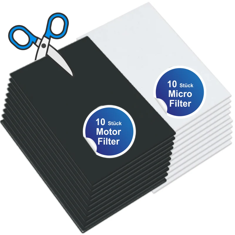10 Mikrofilter u. 10 Motorfilter Staubfilter universal Staubsauger Filter z. Zuschneiden