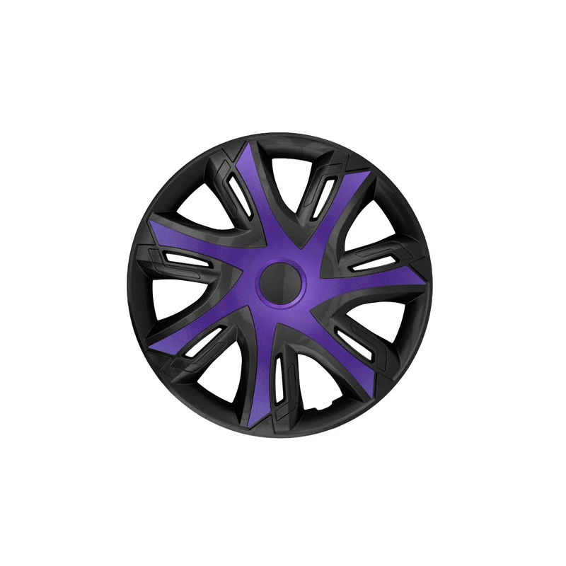 Radzierblenden Stahlfelgen Zweifarbige Radkappen Satz 4er Set Auto KFZ Fahrzeug ABS-Kunststoff Violett / schwarz