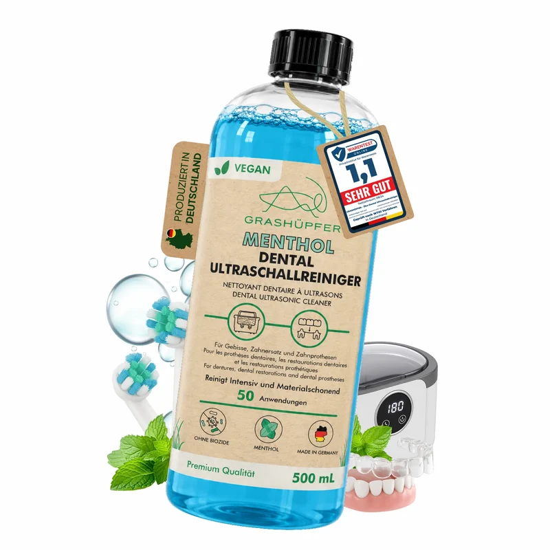Öko-Dental-Ultraschallreinigungslösung – für Zahnprothesen und Co., 500 ML