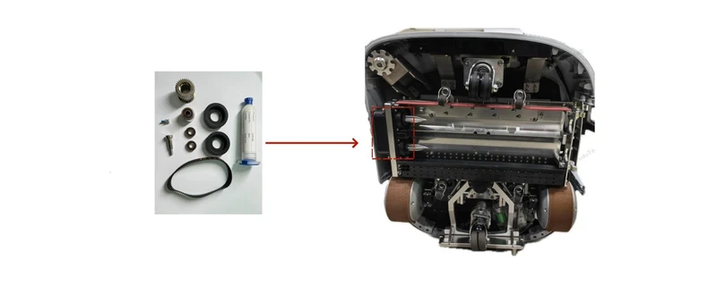 CC1 – Bürstenantrieb Innenkit (inkl. Schmierfett) (Internal Kit of the Roller Brush Drive Box (including grease))