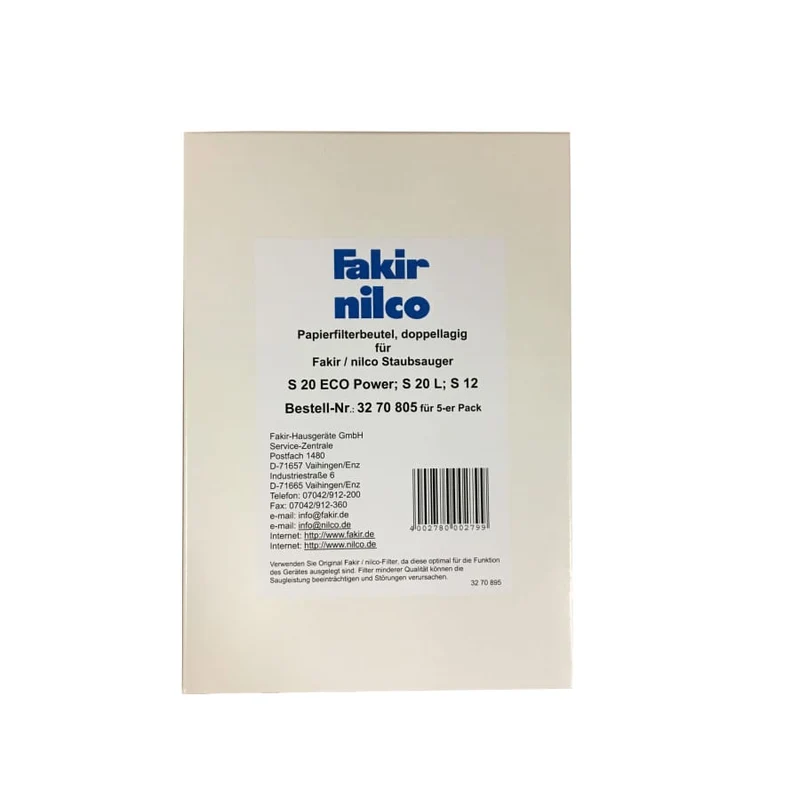 nilco Papierfilter für S 8, S 12 und S 20 E Kesselsauger