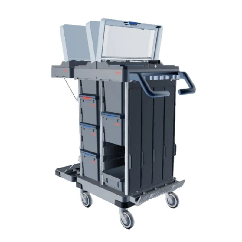 Vileda Professional Origo 2 CX Reinigungswagen mit klappbarem Abfallbereich